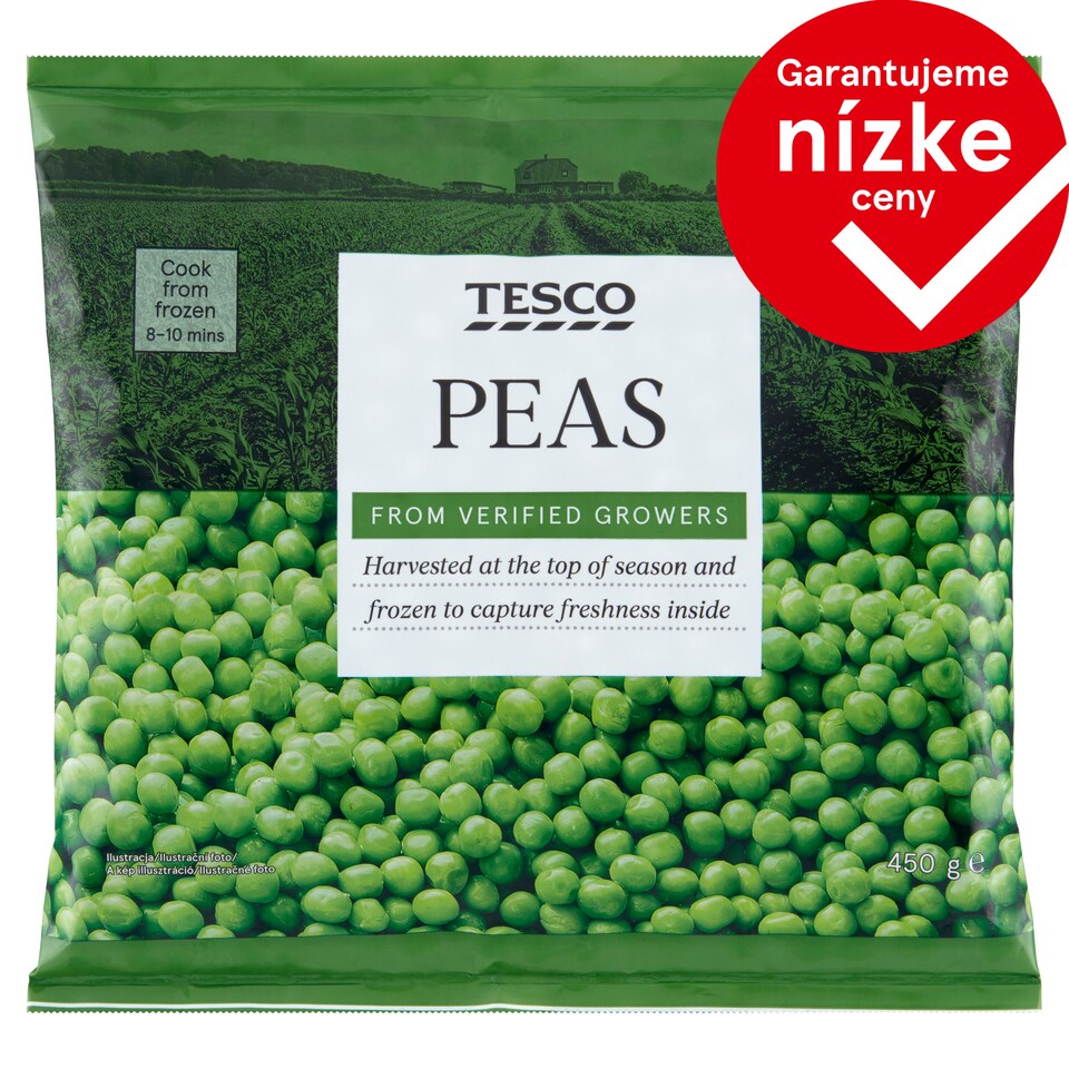 Tesco Zelený hrášok 450 g