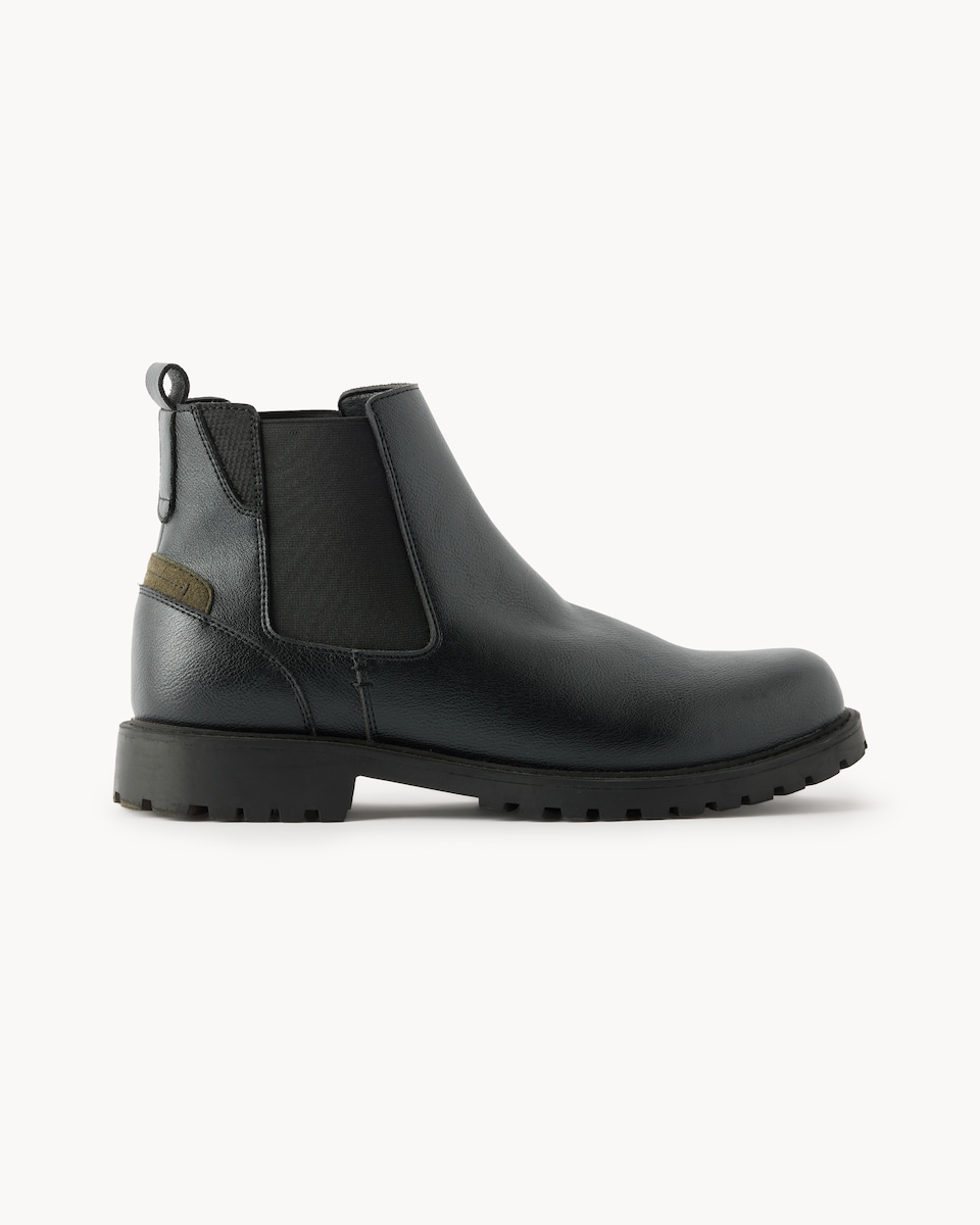image 1 of F&F Leather Chelsea Boots in Black
