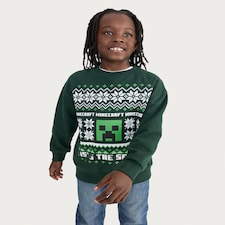 Minecraft Creeper Tis the Season Sweatshirt in Green