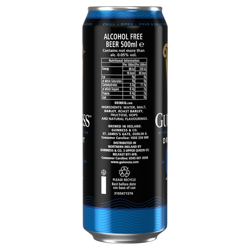 image 1 of Guinness 0.0% Alcohol Free Draught Stout 4X440ml