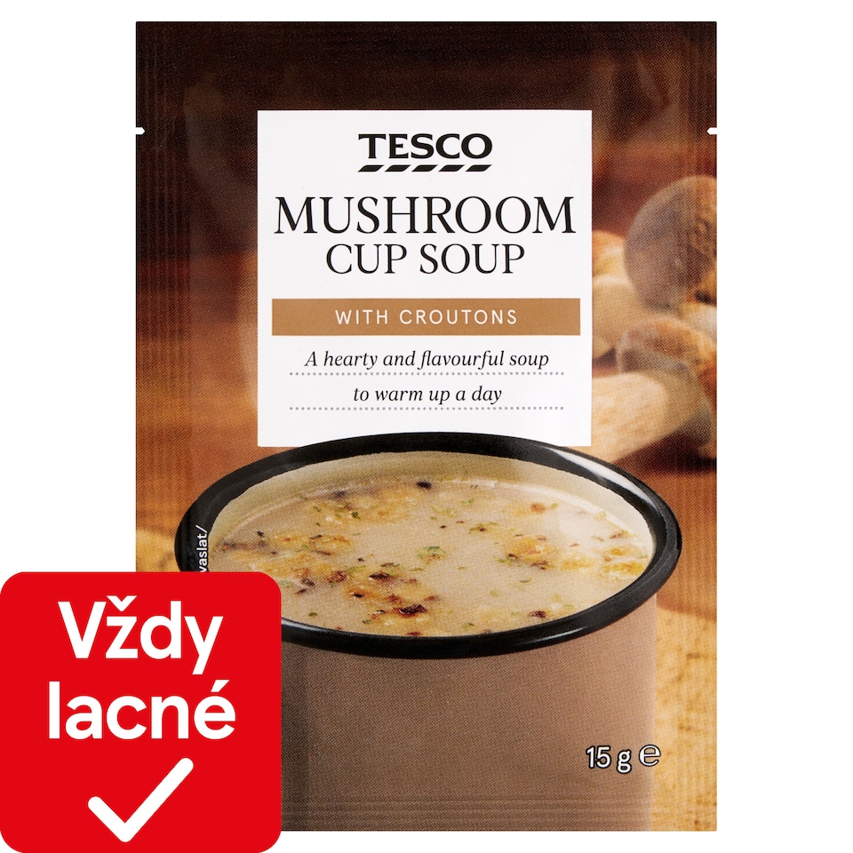 Tesco Instantná hubová polievka s krutónmi 15 g