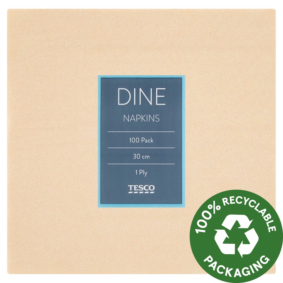 Tesco Dine szalvéta barna 1 rétegű 30 cm x 30 cm 100 db