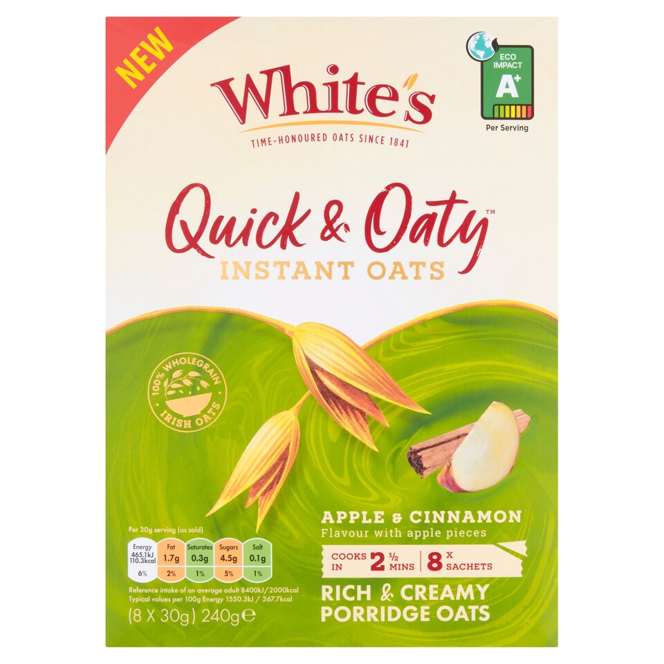 White's Quick & Oaty Instant Oats Apple & Cinnamon 240G