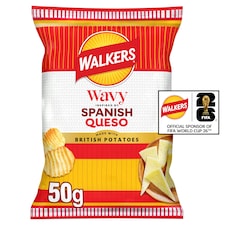 Walkers Wavy Spanish Queso Cheese Flavour Potato Crisps 50g