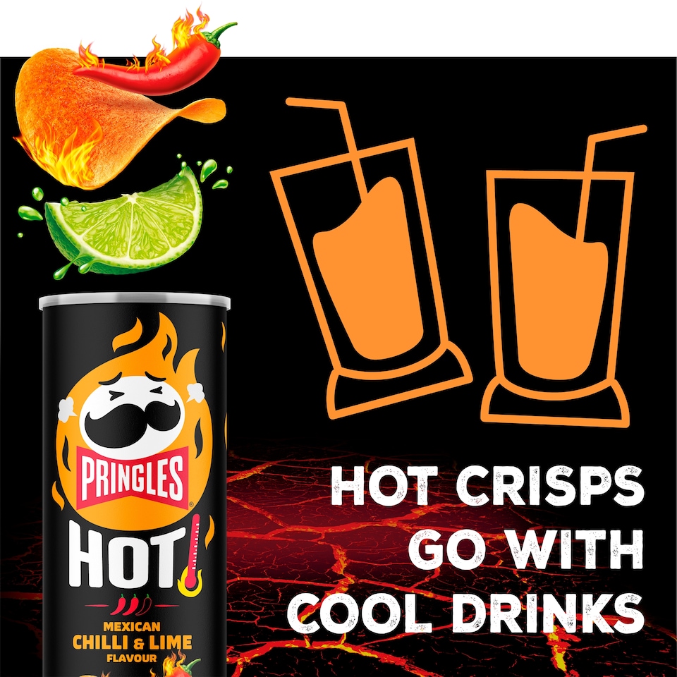 image 1 of Pringles Hot Mexican Chilli & Lime Flavour Crisps 160g