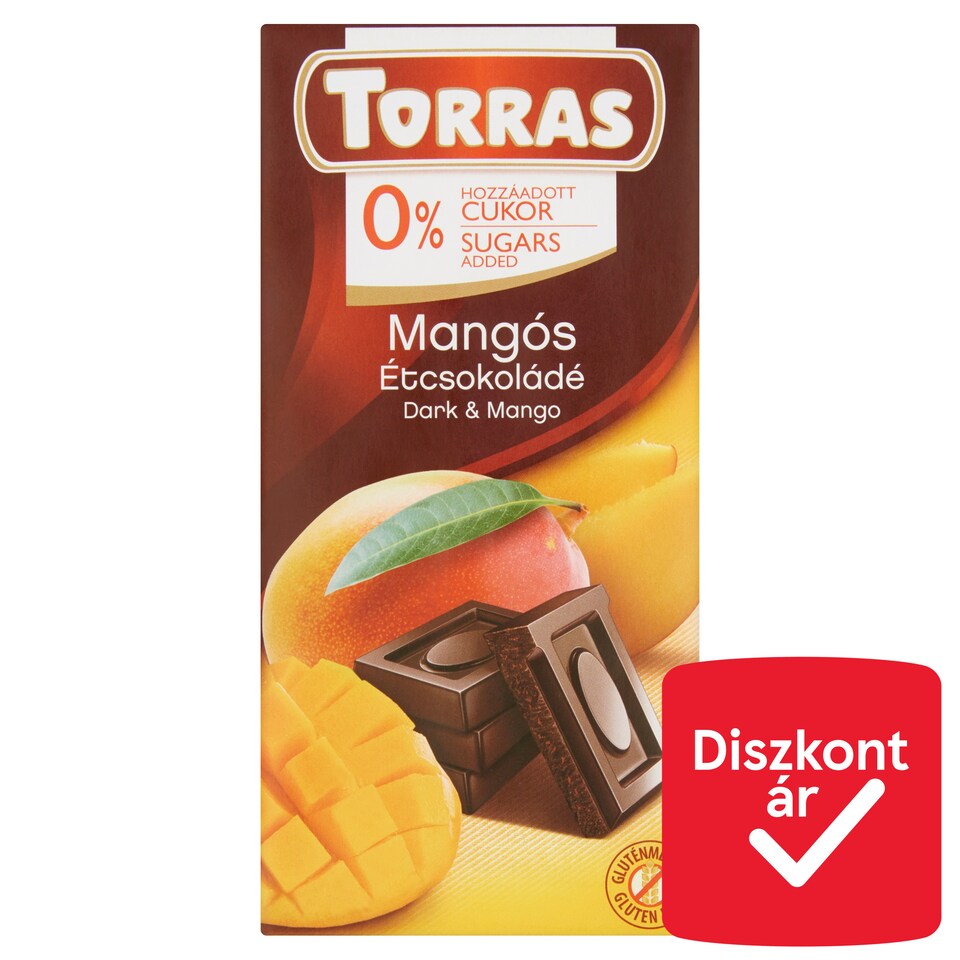 image 1 of Torras Dark Chocolate with Mango and Sweetener 75 g