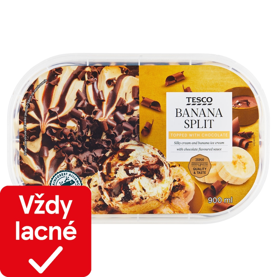Tesco Banana Split Topped with Chocolate 900 ml