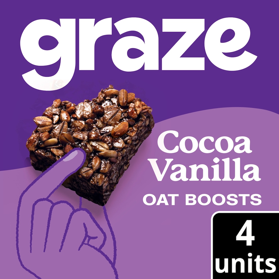 image 1 of Graze Cocoa Vanilla Oat Boosts Flapjack Snack 4x30G