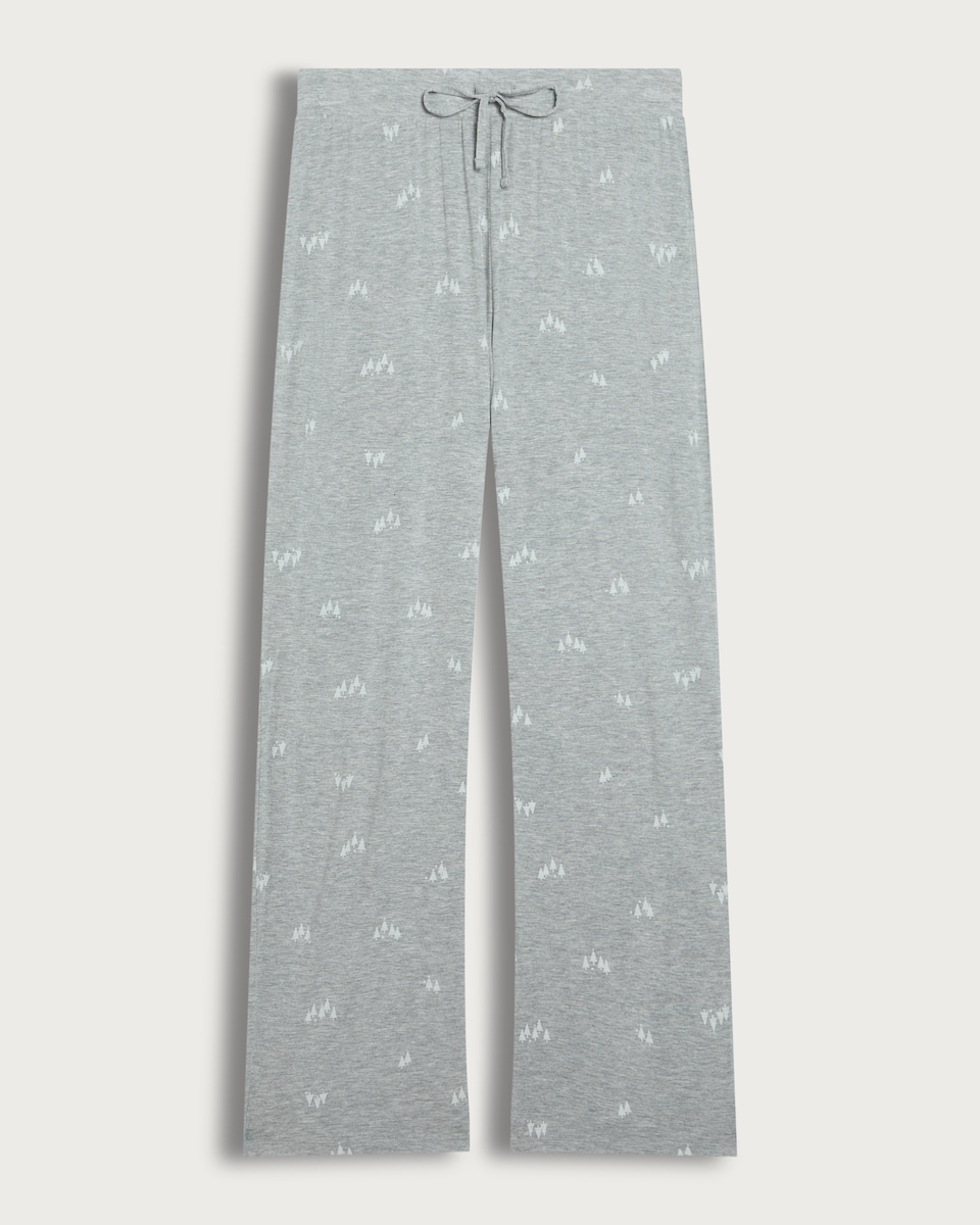 image 1 of F&F Tree Print Drawstring Pyjama Bottoms in Grey