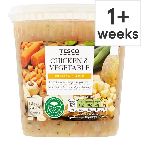 Tesco Chicken & Vegetable Soup 600G Tesco Groceries