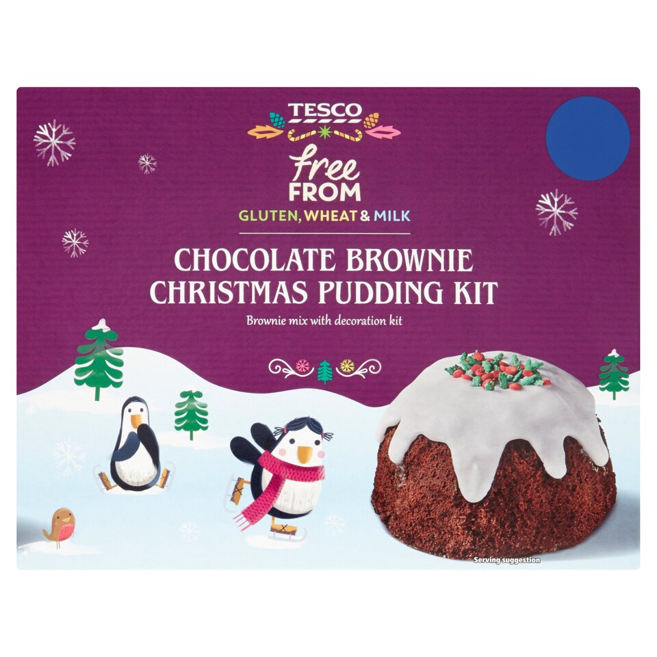 Tesco Free From Chocolate Brownie Christmas Pudding Kit 344G
