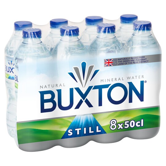 Buxton Natural Mineral Water Still 8 X 500 Ml Tesco Groceries
