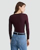 image 3 of F&F Polyamide Square Neck Long Sleeved Bodysuit in Burgundy