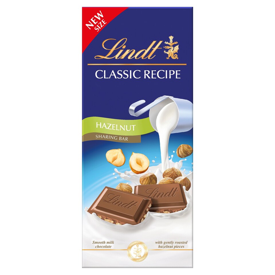 Lindt Classic Recipe Milk Chocolate Hazelnut Bar 190g Tesco Groceries