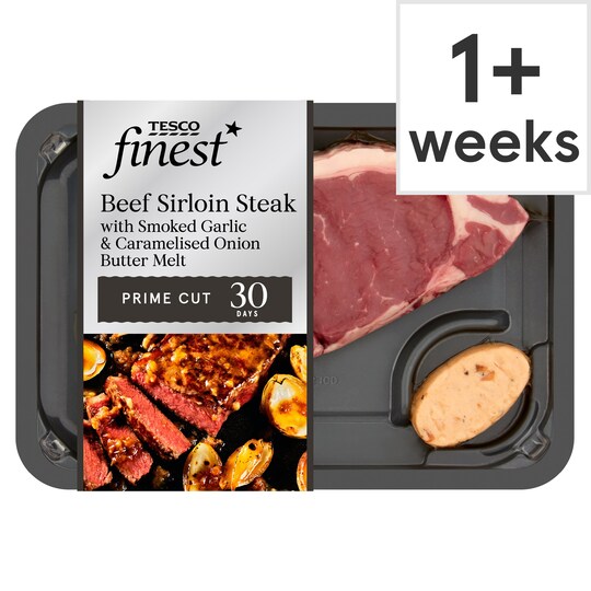 Tesco Finest Sirloin Steak With Garlic & Onion Butter 220G Tesco