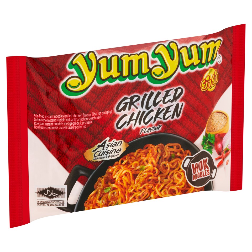 Yum Yum Restované nudle s příchutí grilovaného kuřete 70g