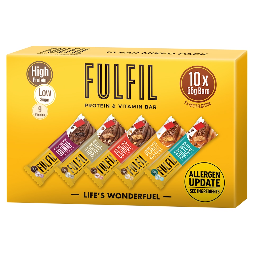 image 1 of Fulfil Protein & Vitamin Bar Mixed Pack 10x55g