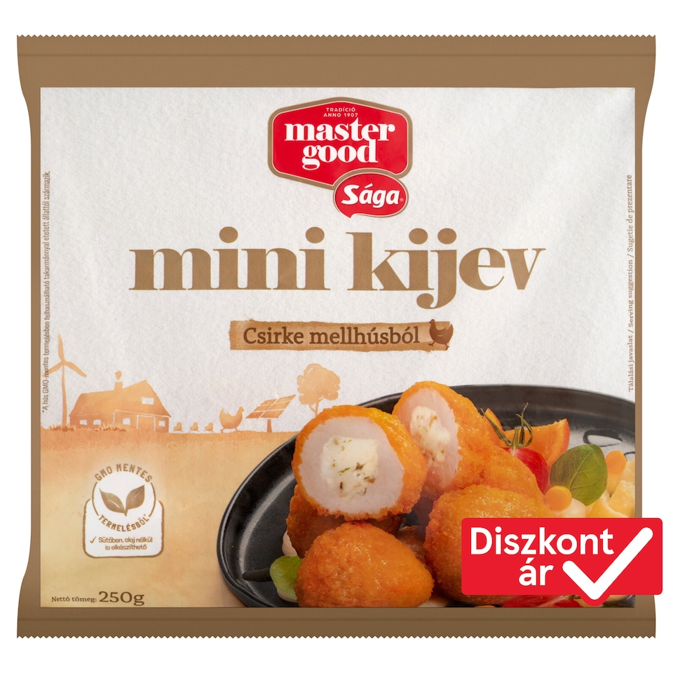 image 1 of Sága Mini Kyiv Quick-Frozen Meat with Cheesy Garlic and Parsley Filling 250 g