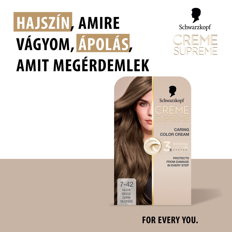 image 1 of Schwarzkopf Creme Supreme Permanent Color Creme 7-42 Nude Blonde