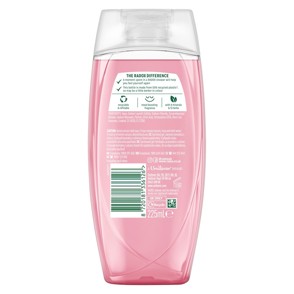 image 1 of Radox Grapefruit & Ginger Feel Uplifted Shower Gel Body Wash 225ml