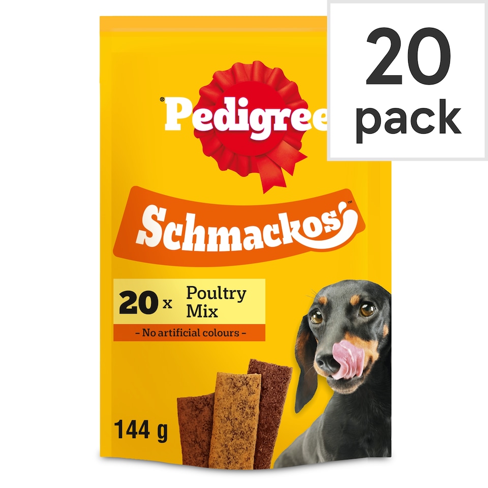 image 1 of Pedigree Schmackos Adult Dog Treats Poultry Mix 144g