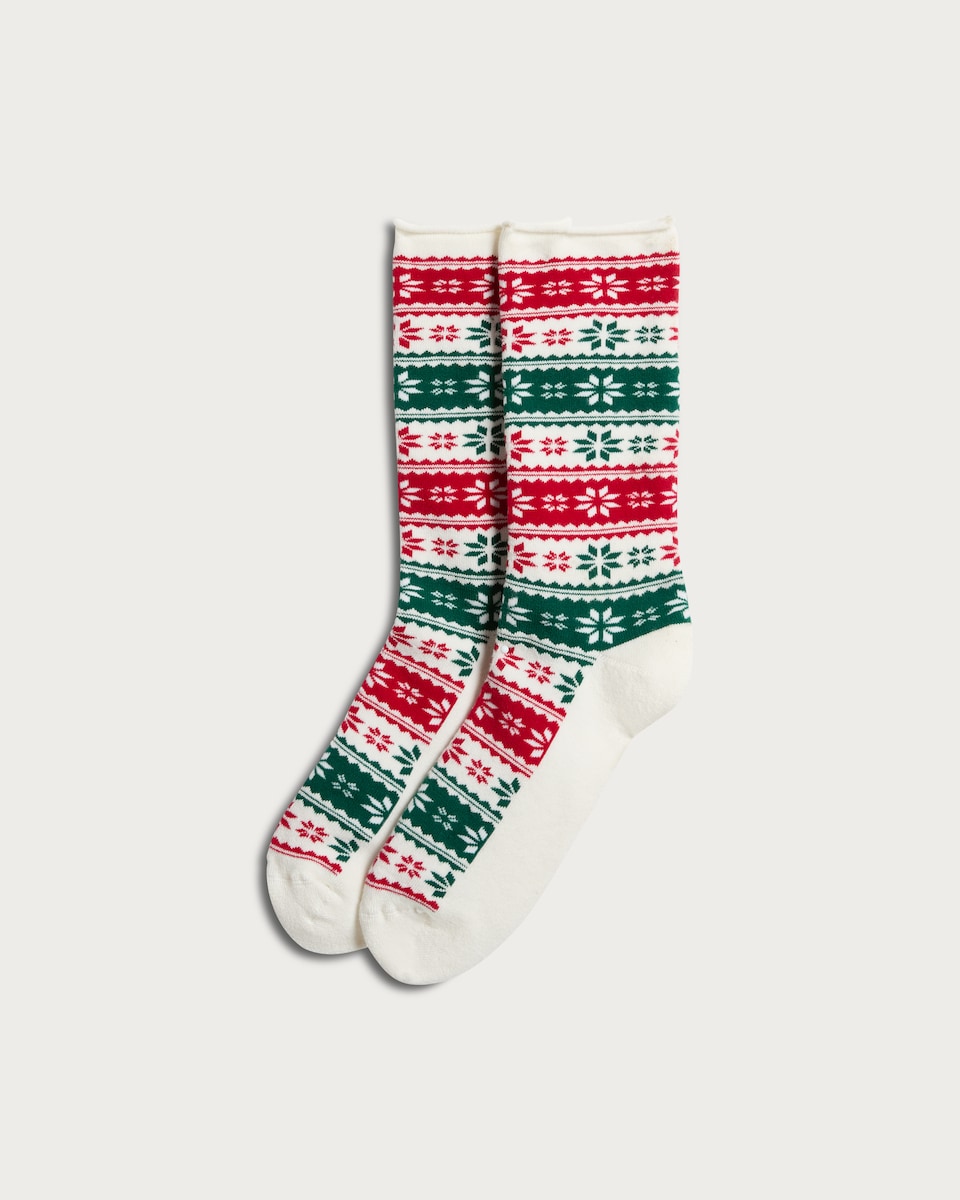 F&F Fair Isle Print Matching Family Christmas Socks in Red