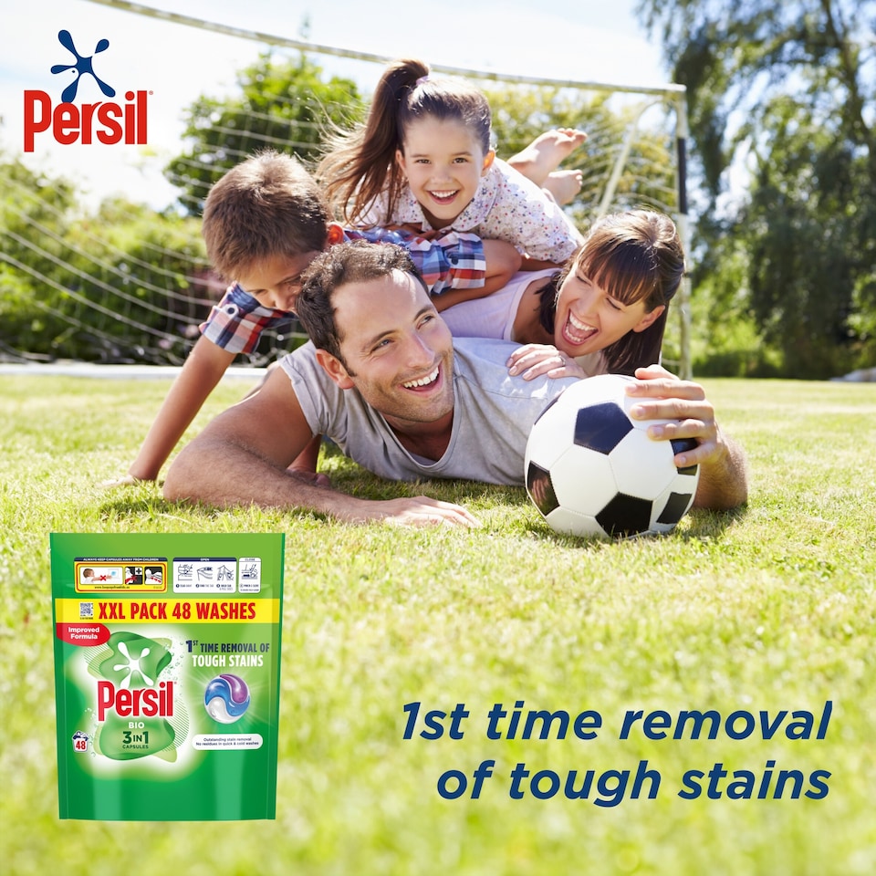 image 1 of Persil Bio 3 in 1 Laundry Washing Detergent Capsules 48 Washes 1012.8g