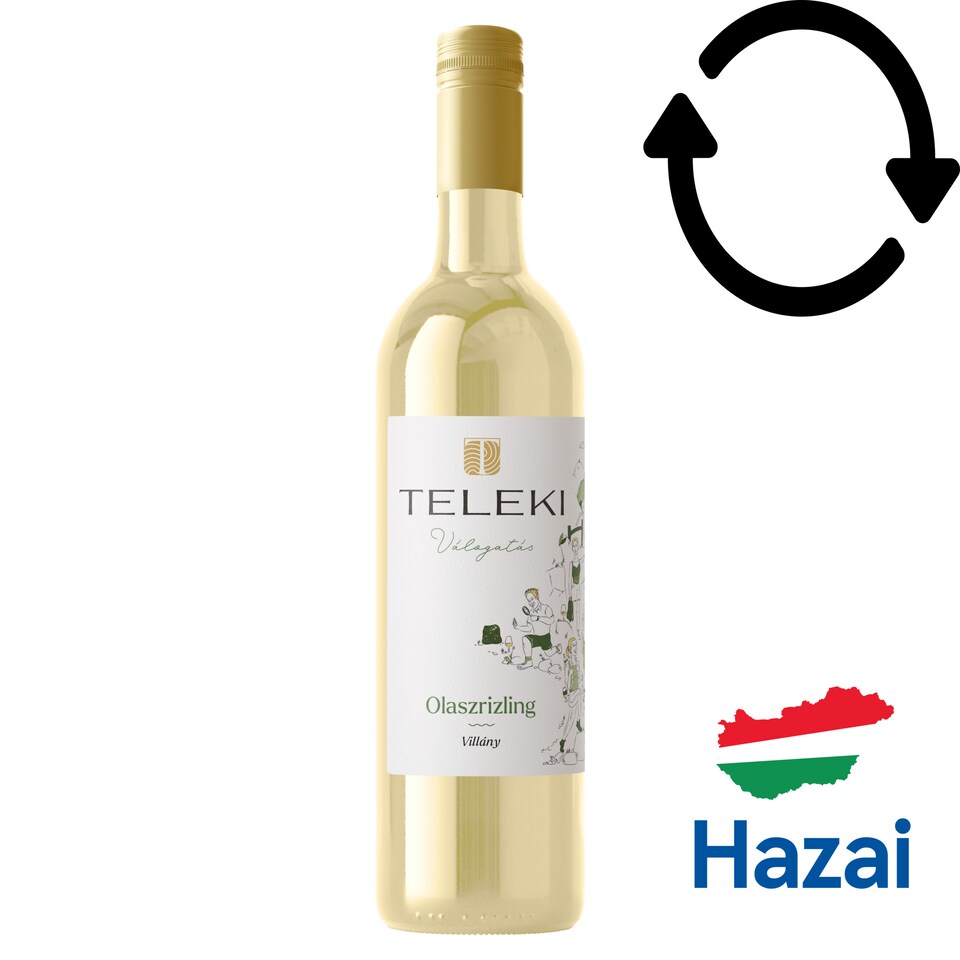 Teleki Válogatás Villányi Olaszrizling Dry White Wine 12% 0,75 l