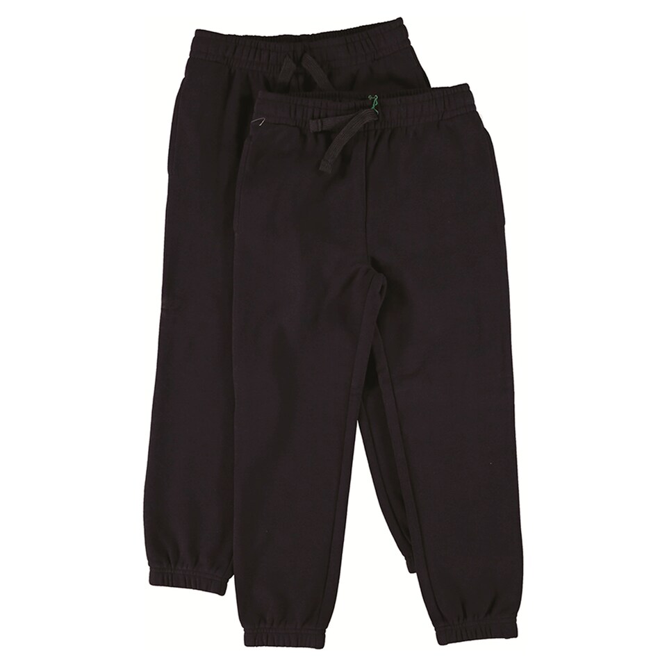 F&F School Unisex 2-Pack Cotton Rich Cuffed Joggers in Navy