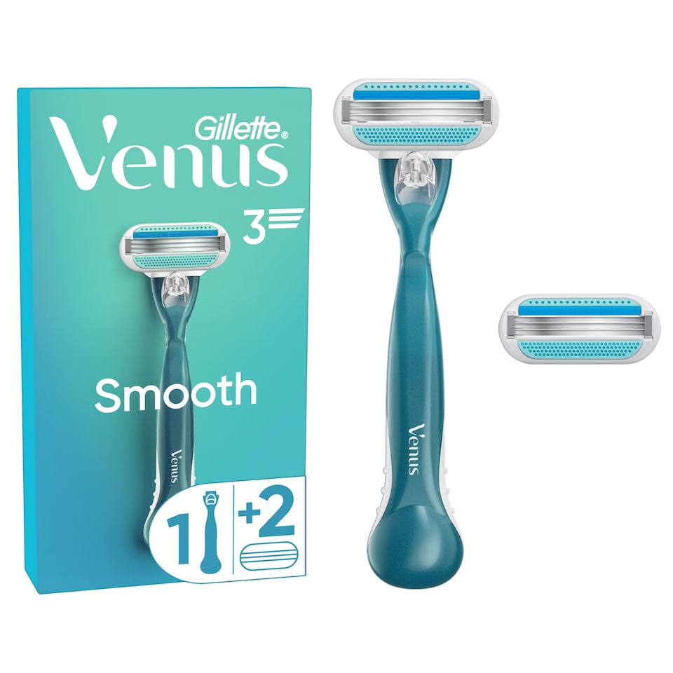 image 1 of Gillette Venus Smooth Women’s Razor with 2 Refill Razor Cartridges