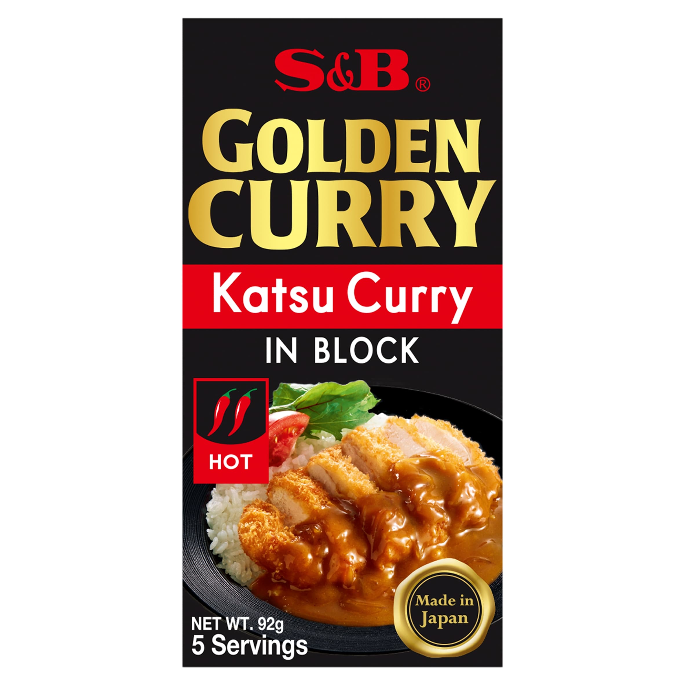S&B Japanese Golden Curry Mix in Block Hot 92g