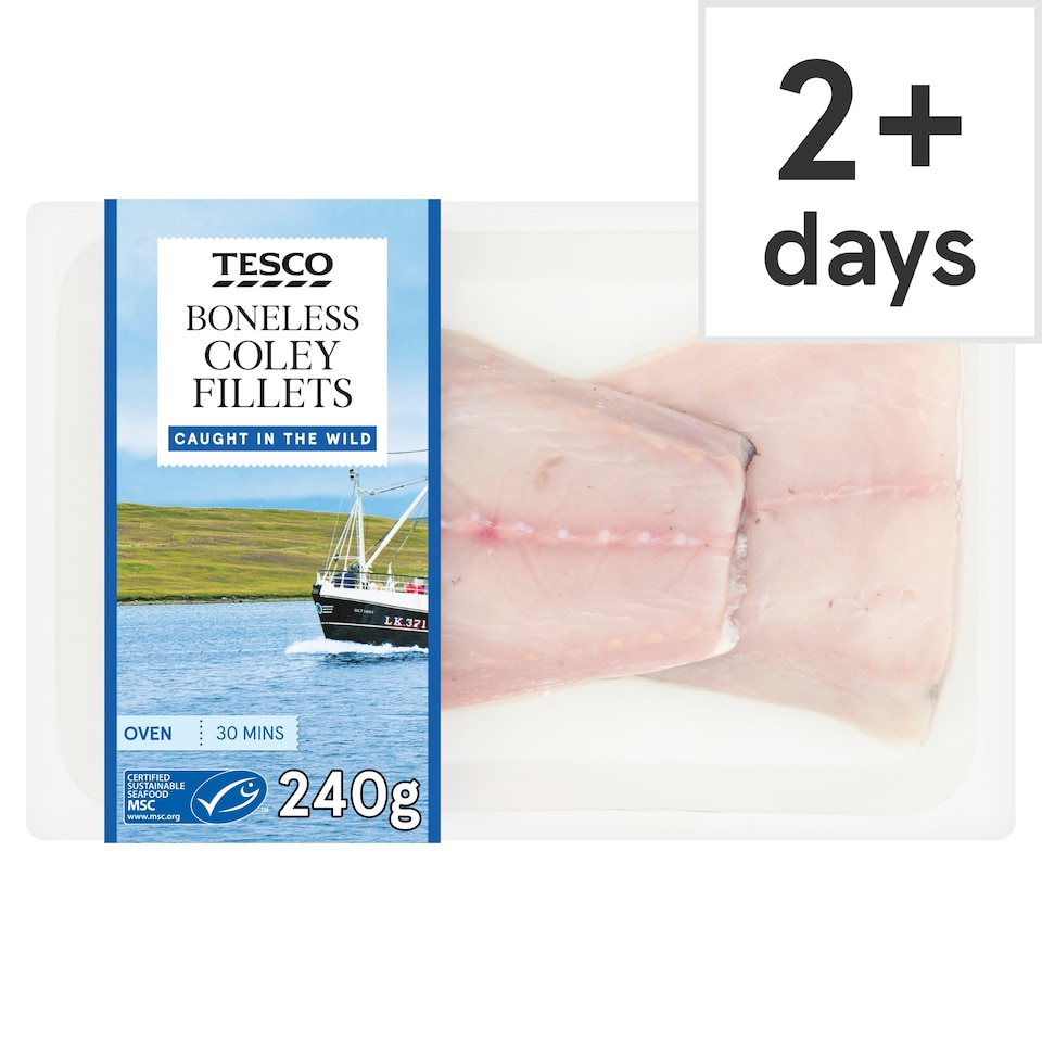 Tesco Boneless Coley Fillets 240g