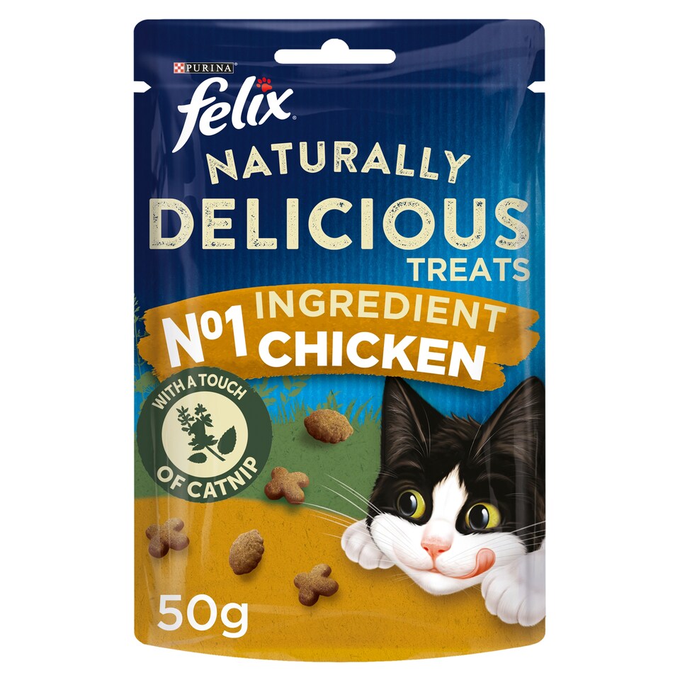 image 1 of Felix Naturally Delicious Cat Treat Chicken & Catnip 50G