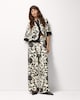 image 2 of F&F Floral Wide Leg Co-ord Trousers in Multi Black