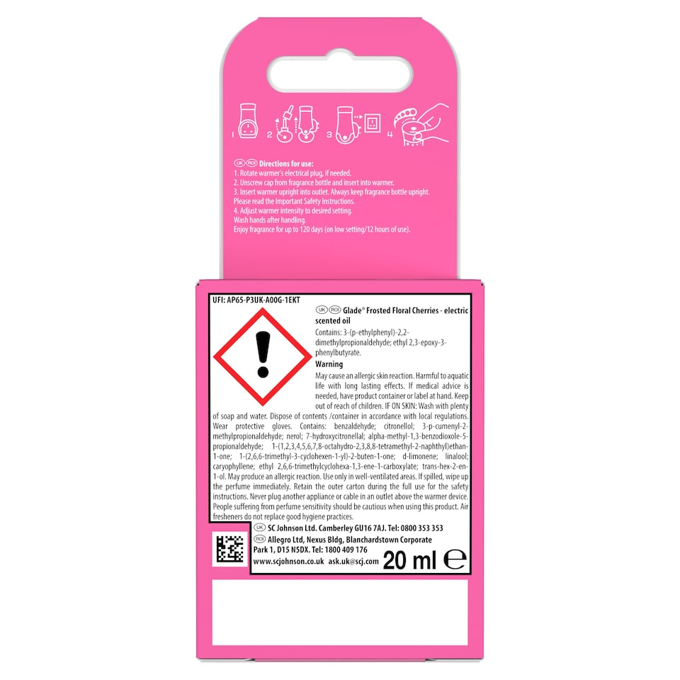 image 1 of Glade Plug in Electric Refill Floral Cherries 20ml