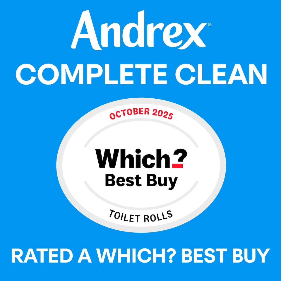 image 1 of Andrex Complete Clean Toilet Tissue 190 Sheets 12 Rolls