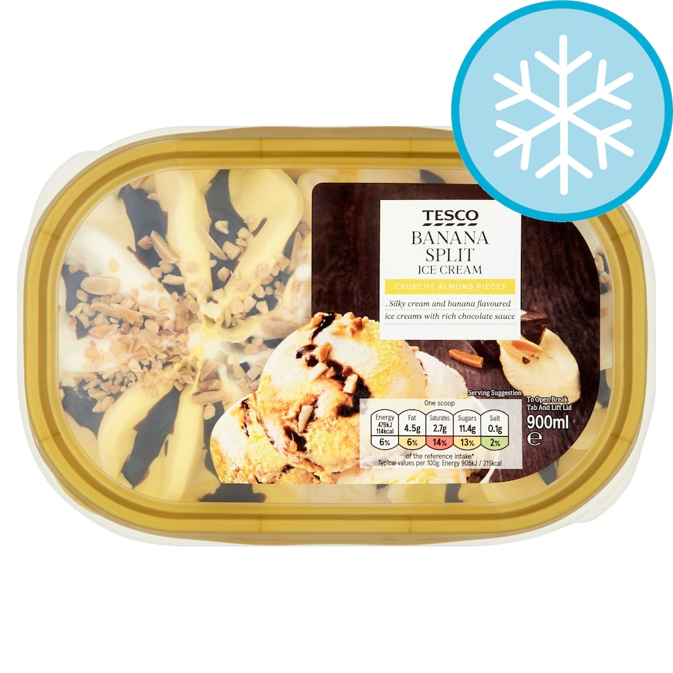 Tesco Banana Split Ice Cream 900ml