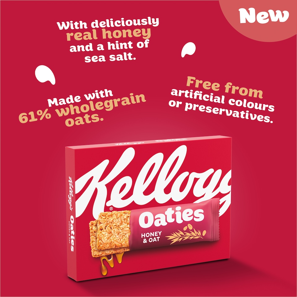 image 1 of Kellogg's Oaties Bars Honey 160g