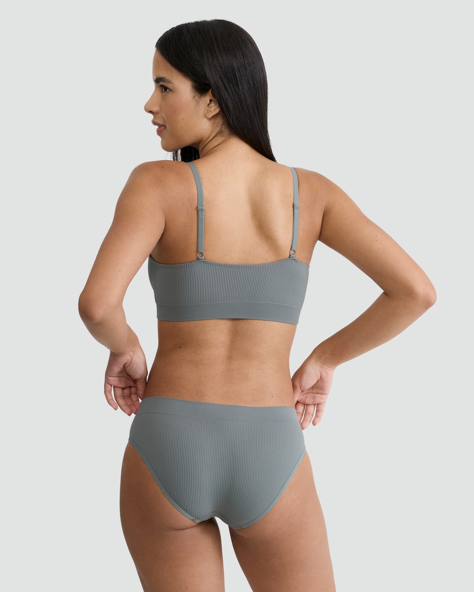 image 1 of F&F 3-Pack Contour Seamfree Ribbed Crop Tops in Multi