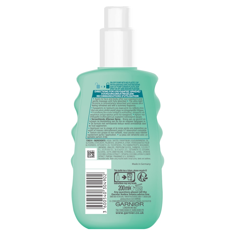image 1 of Garnier Ambre Solaire After Sun Spray 200Ml
