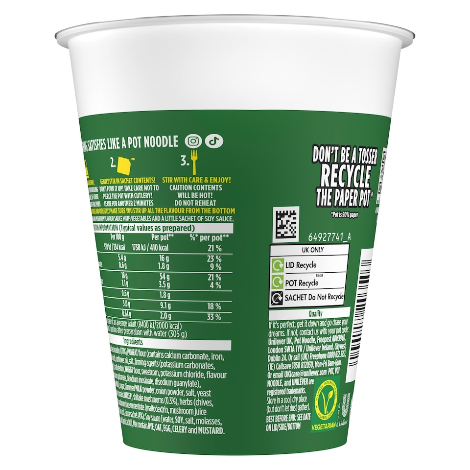 image 1 of Pot Noodle Chicken & Mushroom Instant Noodles 90g