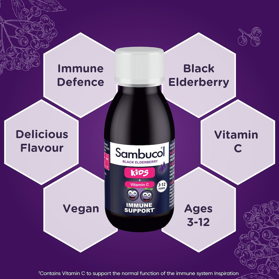 image 1 of Sambucol Black Elderberry Liquid for Kids - Berry Flavour 120ml