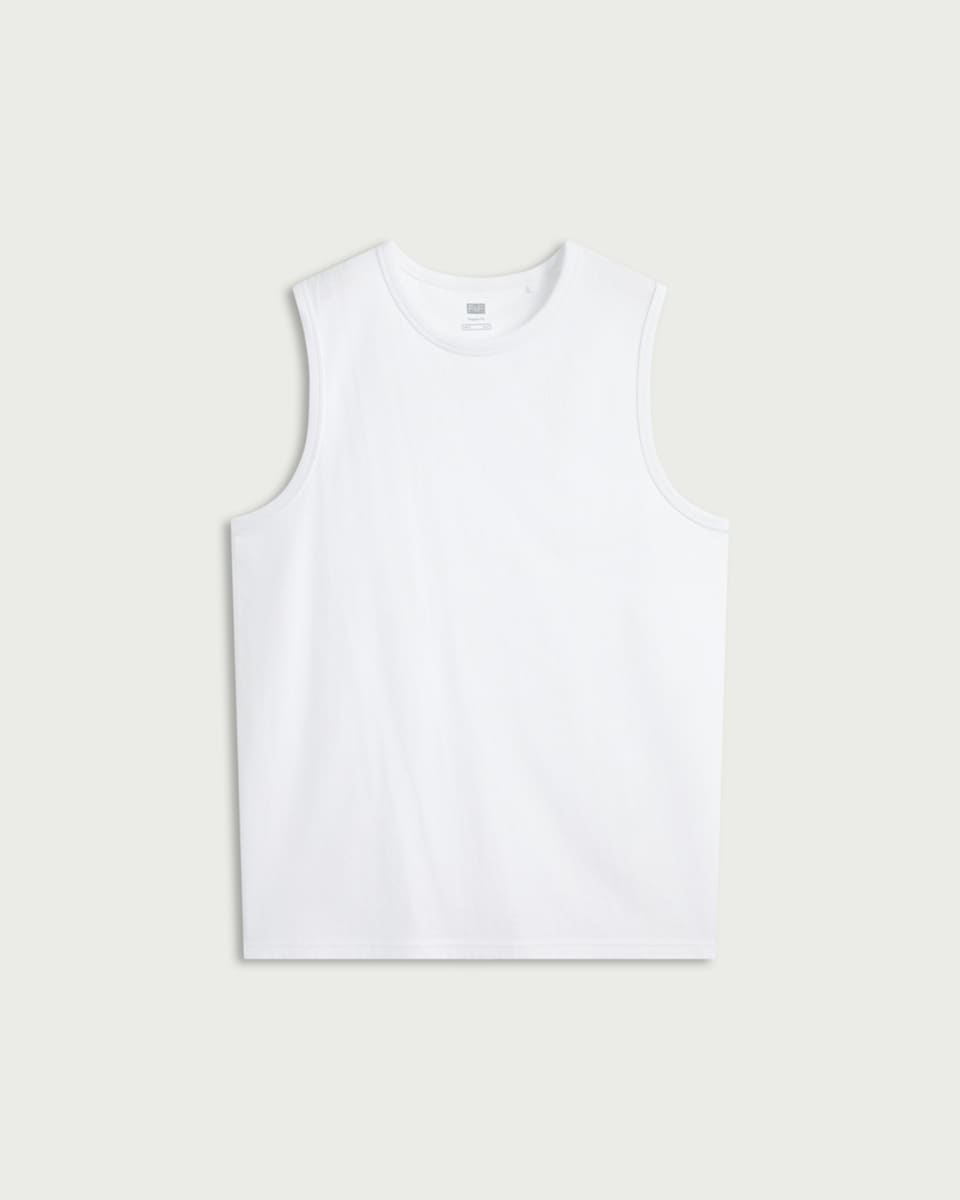 image 1 of F&F Pure Cotton Regular Fit Vest in White