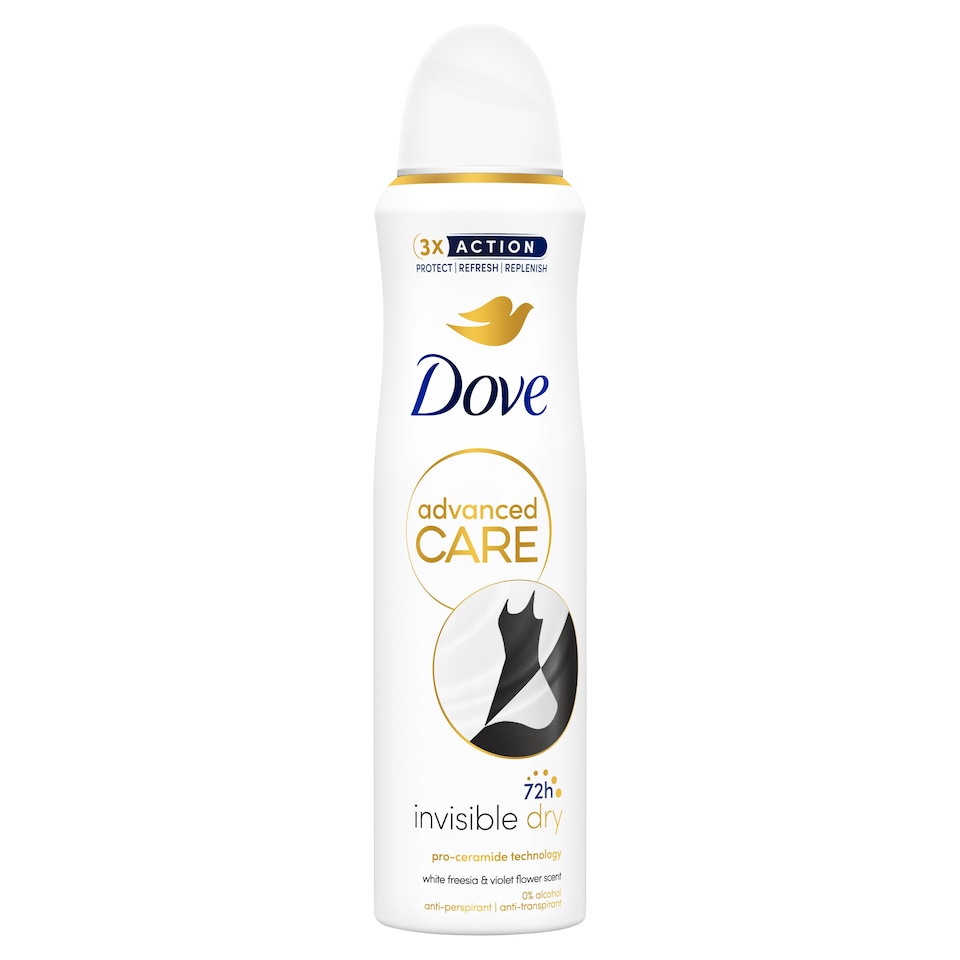 Dove Advanced Care Invisible Dry White Freesia & Violet Flower izzadásgátló 150 ml