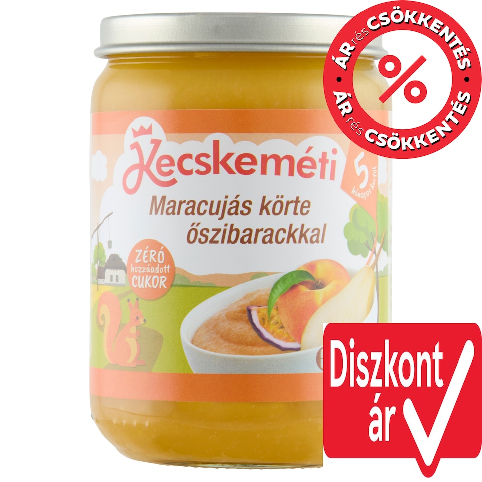 Kecskeméti Maracuja with Pear and Peach Baby Dessert 5 Months+ 190 g