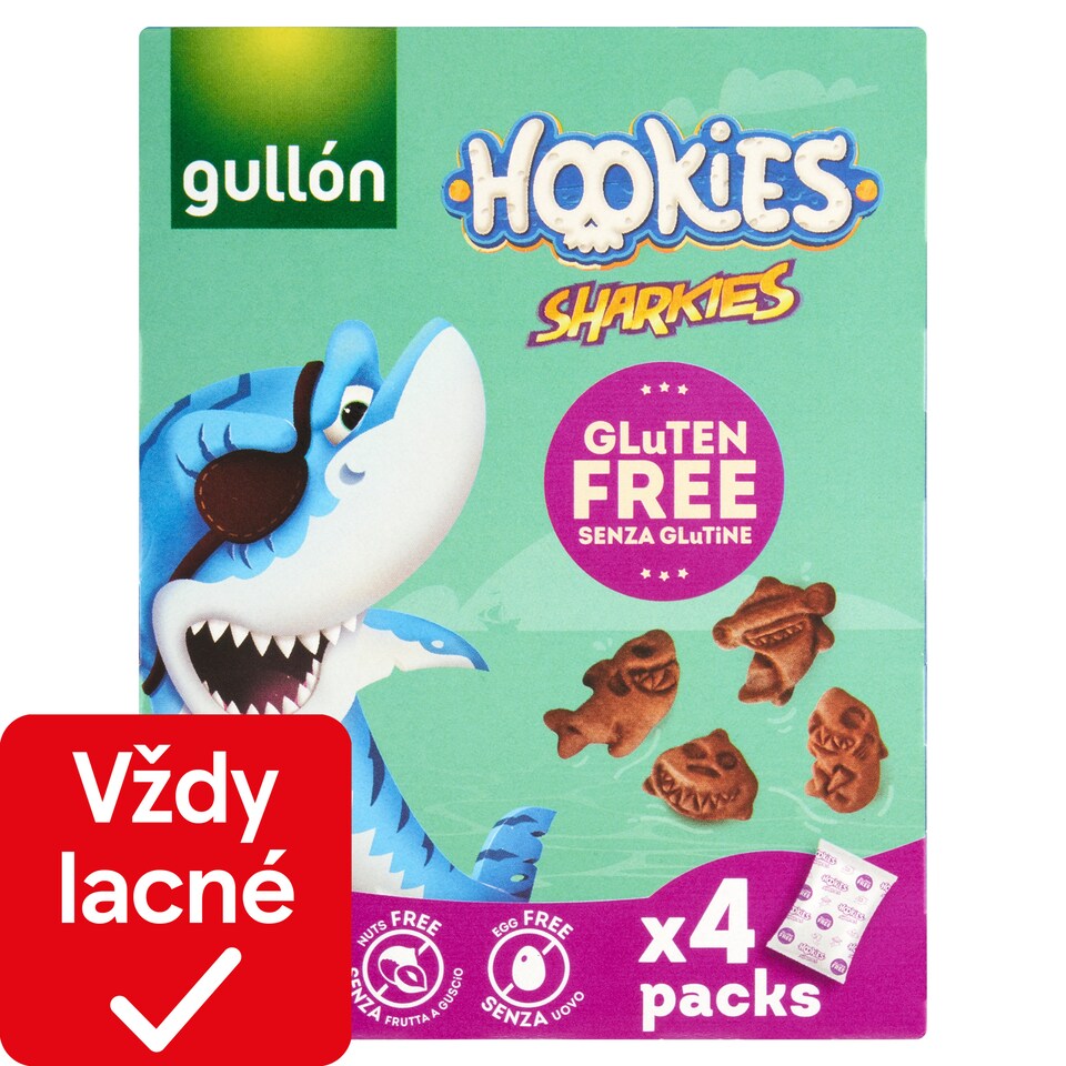 obrázok 1 z Gullón Hookies Sharkies bezgluténové sušienky 4 x 40 g (160 g)