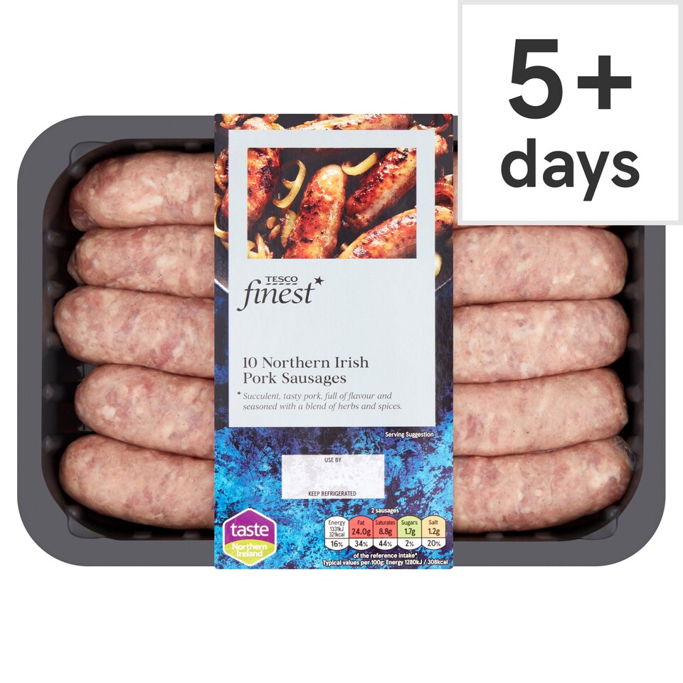 Tesco Finest Pork Sausages 667G Tesco Groceries