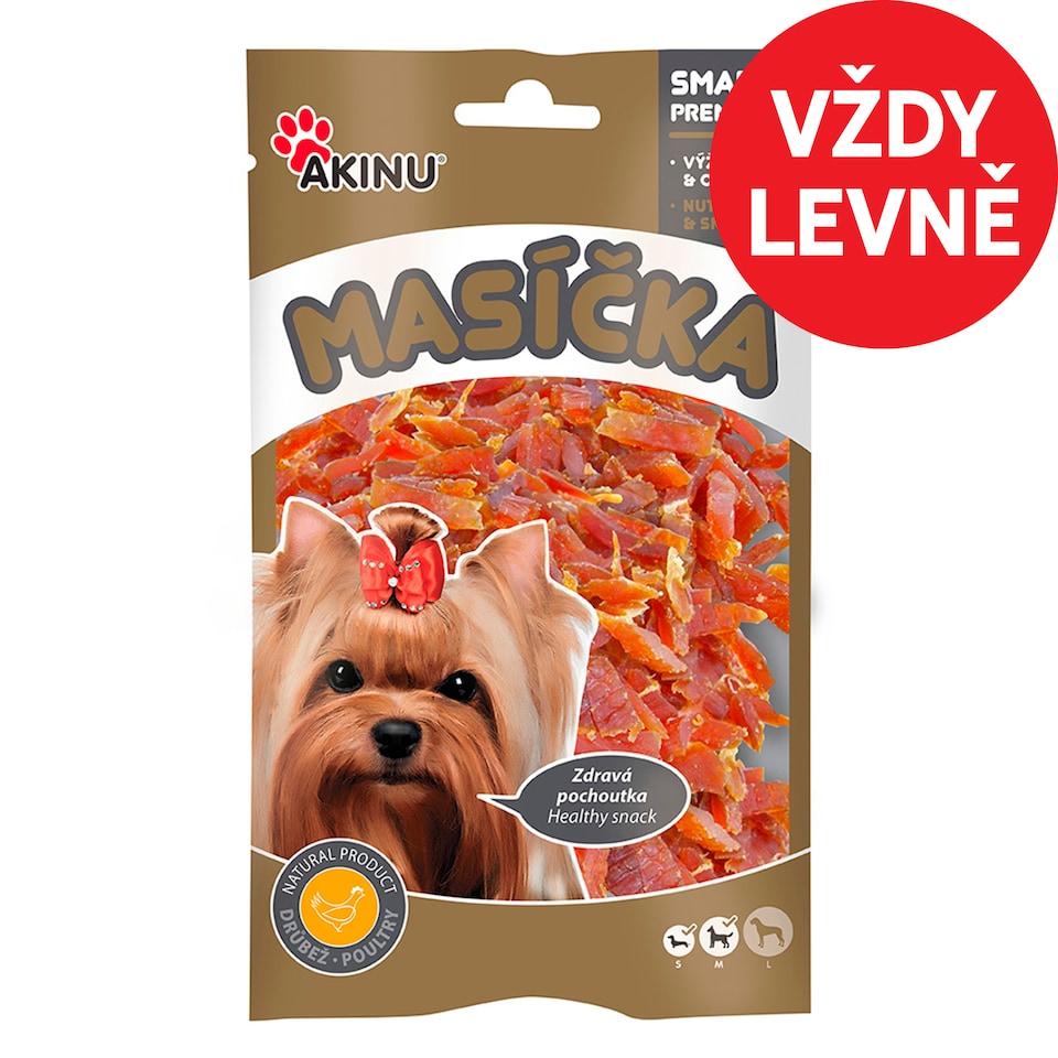 Akinu MASÍČKA kuřecí proužky pamlsek pro psy 75g