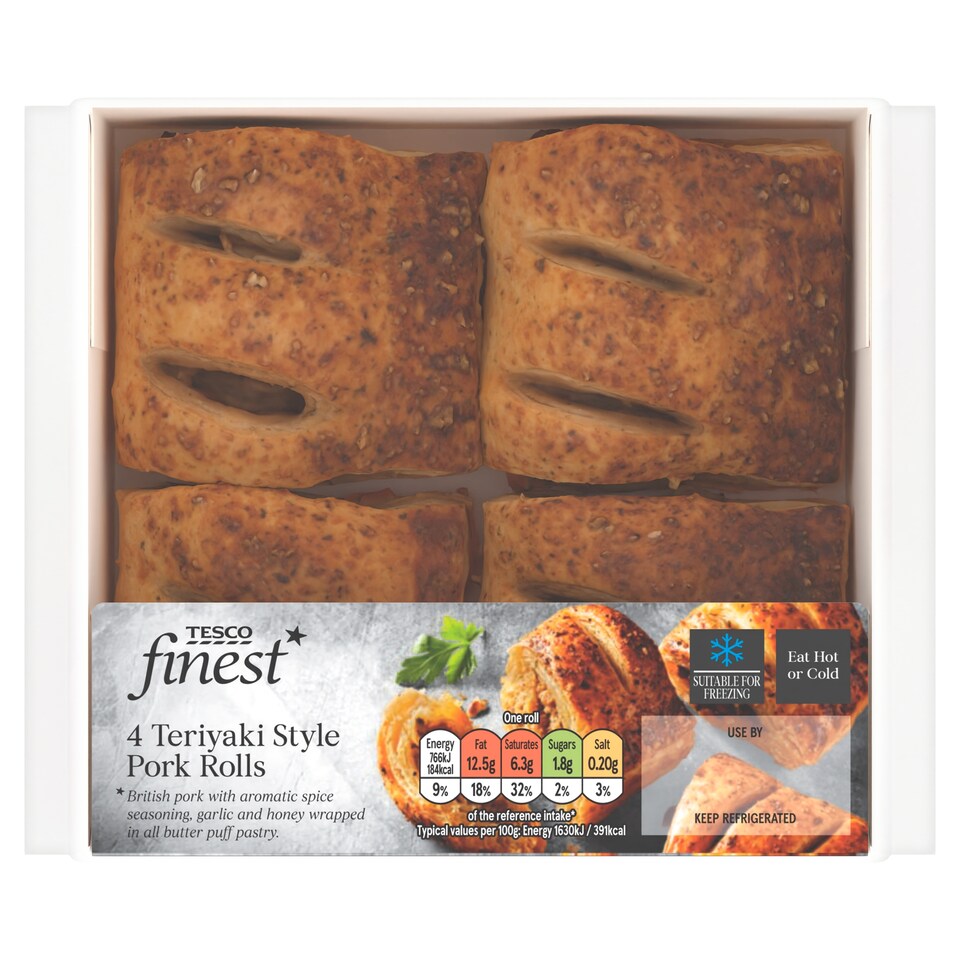Tesco Finest 4 Pork and Teriyaki style Rolls 188g