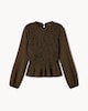 image 5 of F&F Shirred Peplum Top in Multi Brown